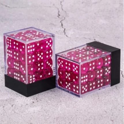 Galactic Dice Premium Dice Sets - D6 Transparent Rose Red 12mm (36 Count)